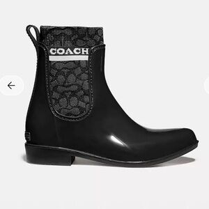 Coach NWOT Rivington Rain Bootie Black size 10